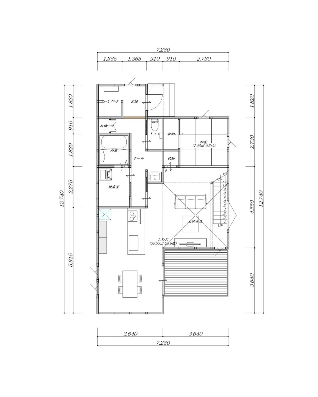 🏡【吹抜のある開放感のある空間ととウッドデッキが特徴的な二階...