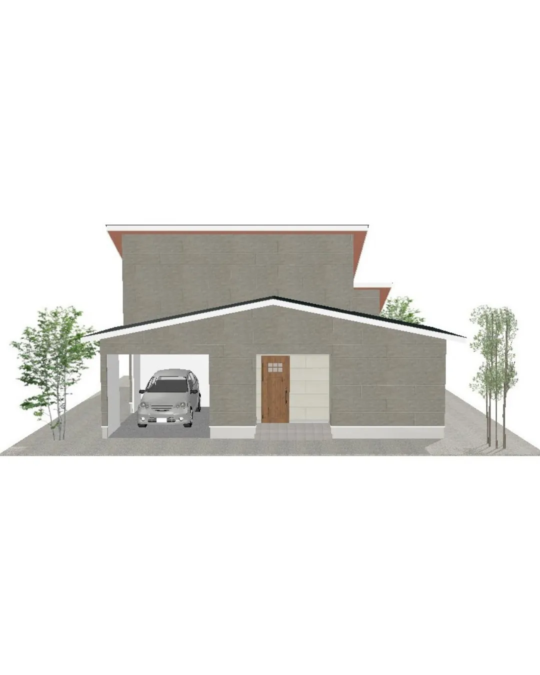 🏡【30坪3LDKのキッチンから中庭を眺める平屋プラン!】