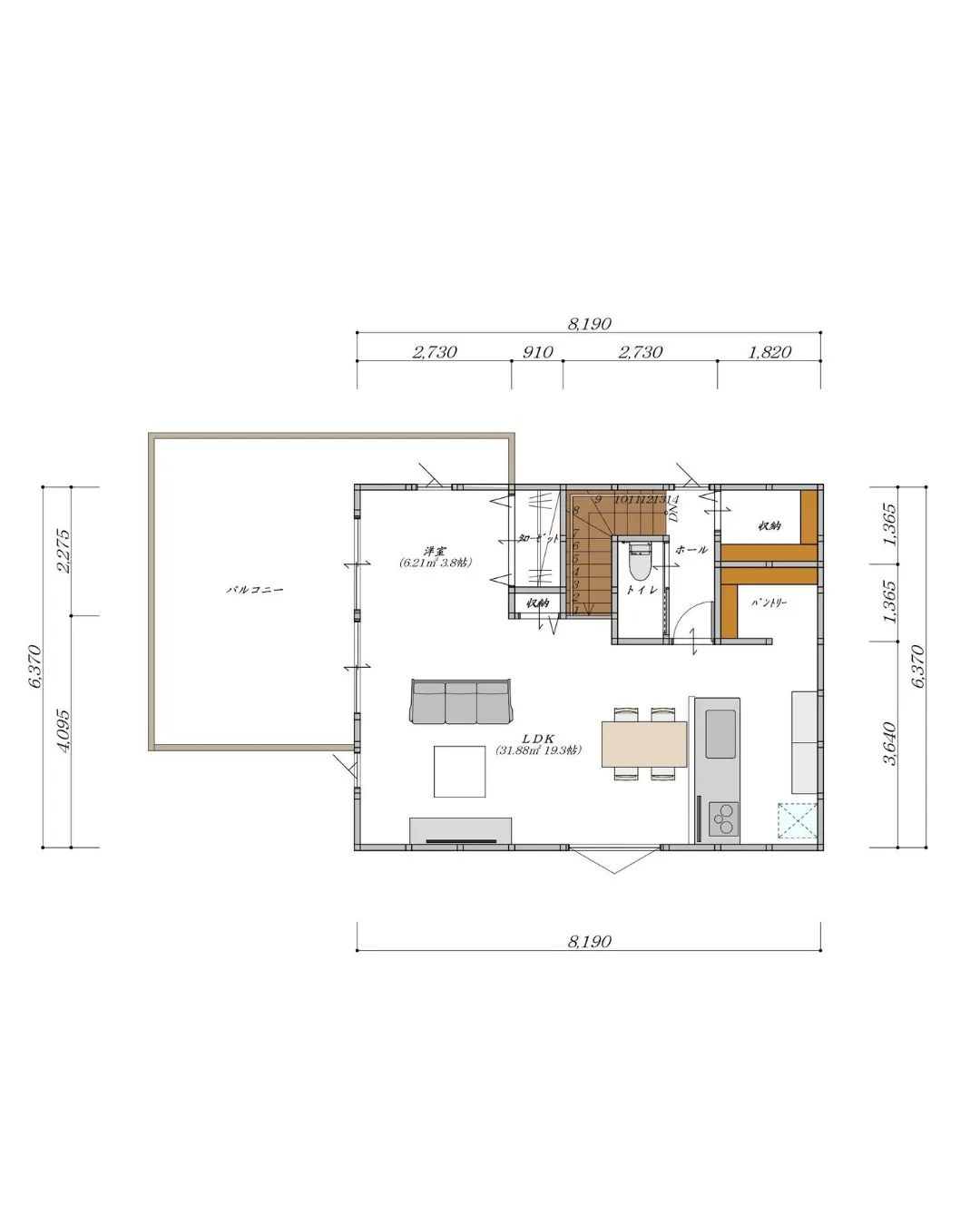 🏡【30坪3LDKの2階リビングと広いバルコニーがある二階建...