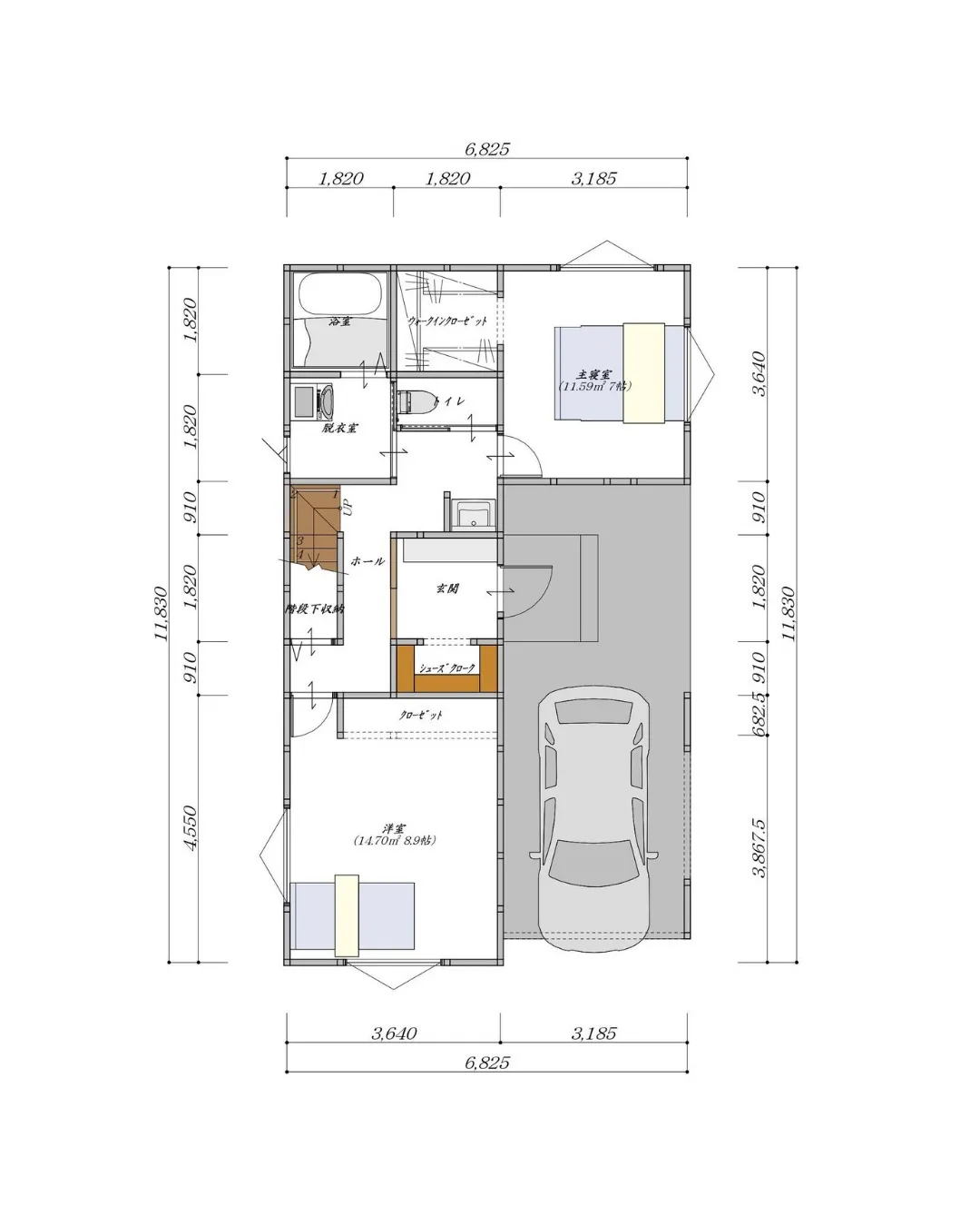 【35坪4LDKのバルコニーを囲むゆとりある二階建てプラン！...
