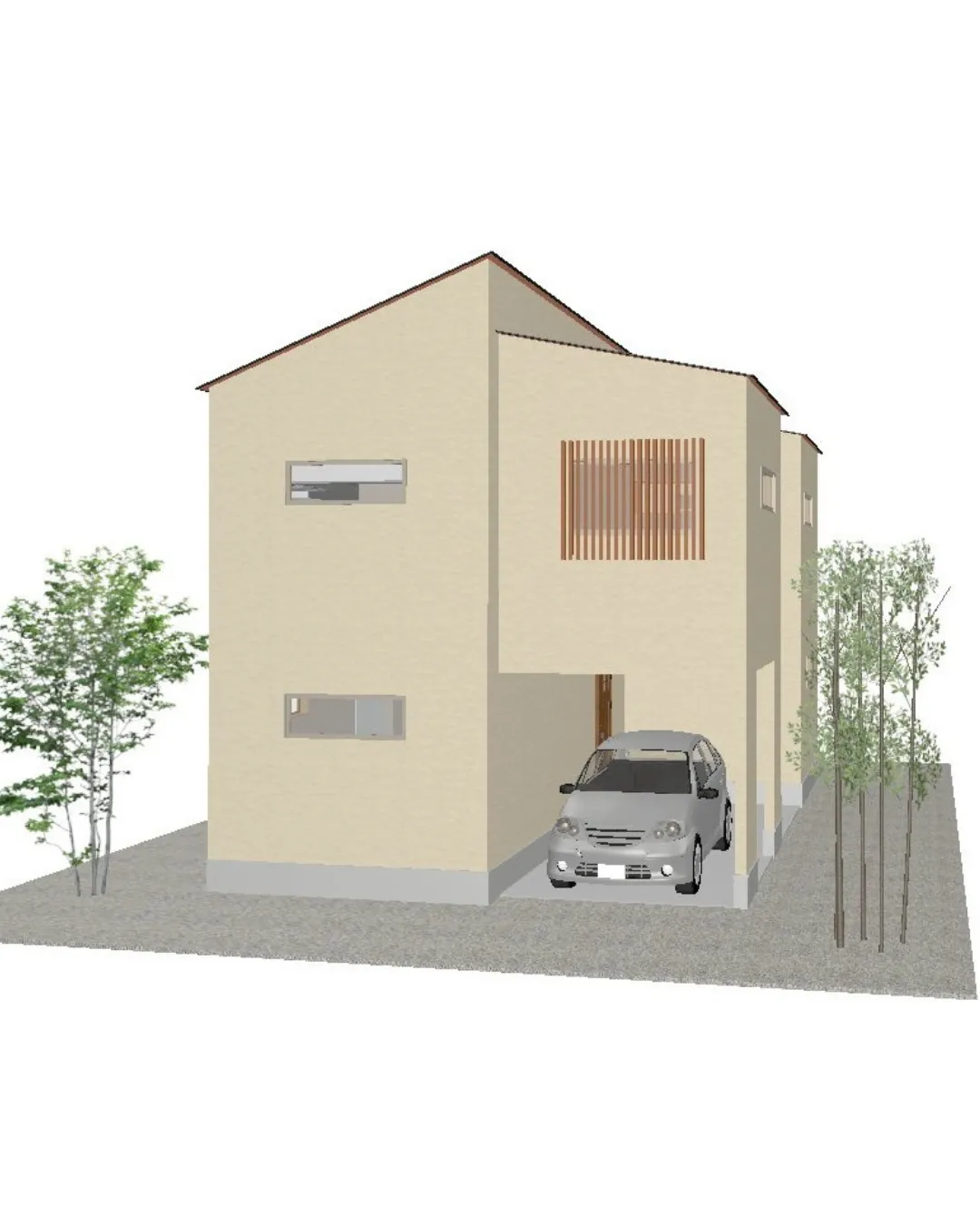 【35坪4LDKのバルコニーを囲むゆとりある二階建てプラン！...