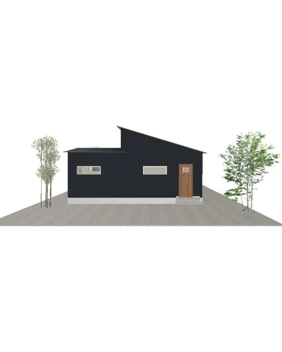 【26坪・3LDKのリビングを囲むコの字平屋間取り】