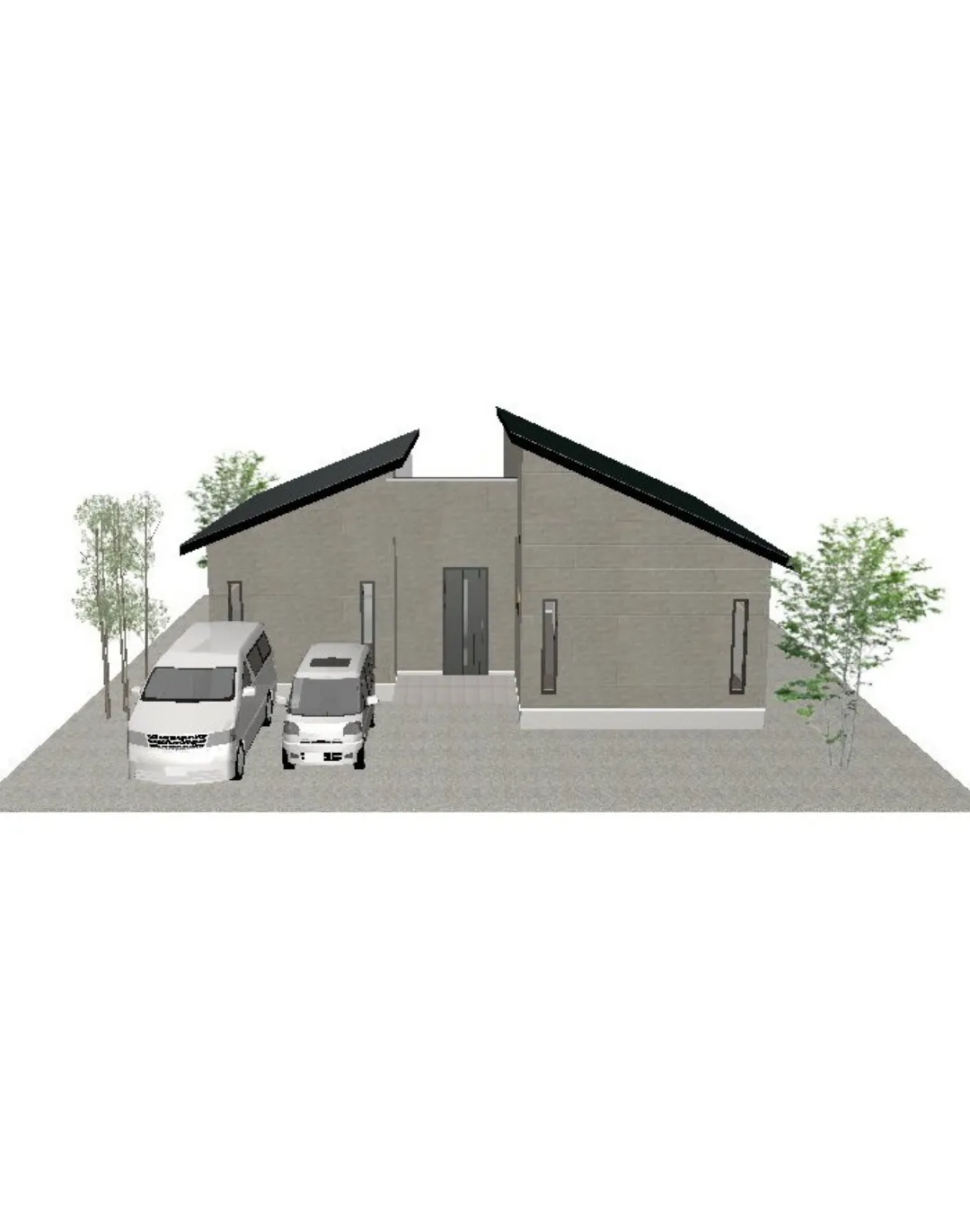 【28坪・3LDKの勾配天井のゆとりある平屋間取り】⁠