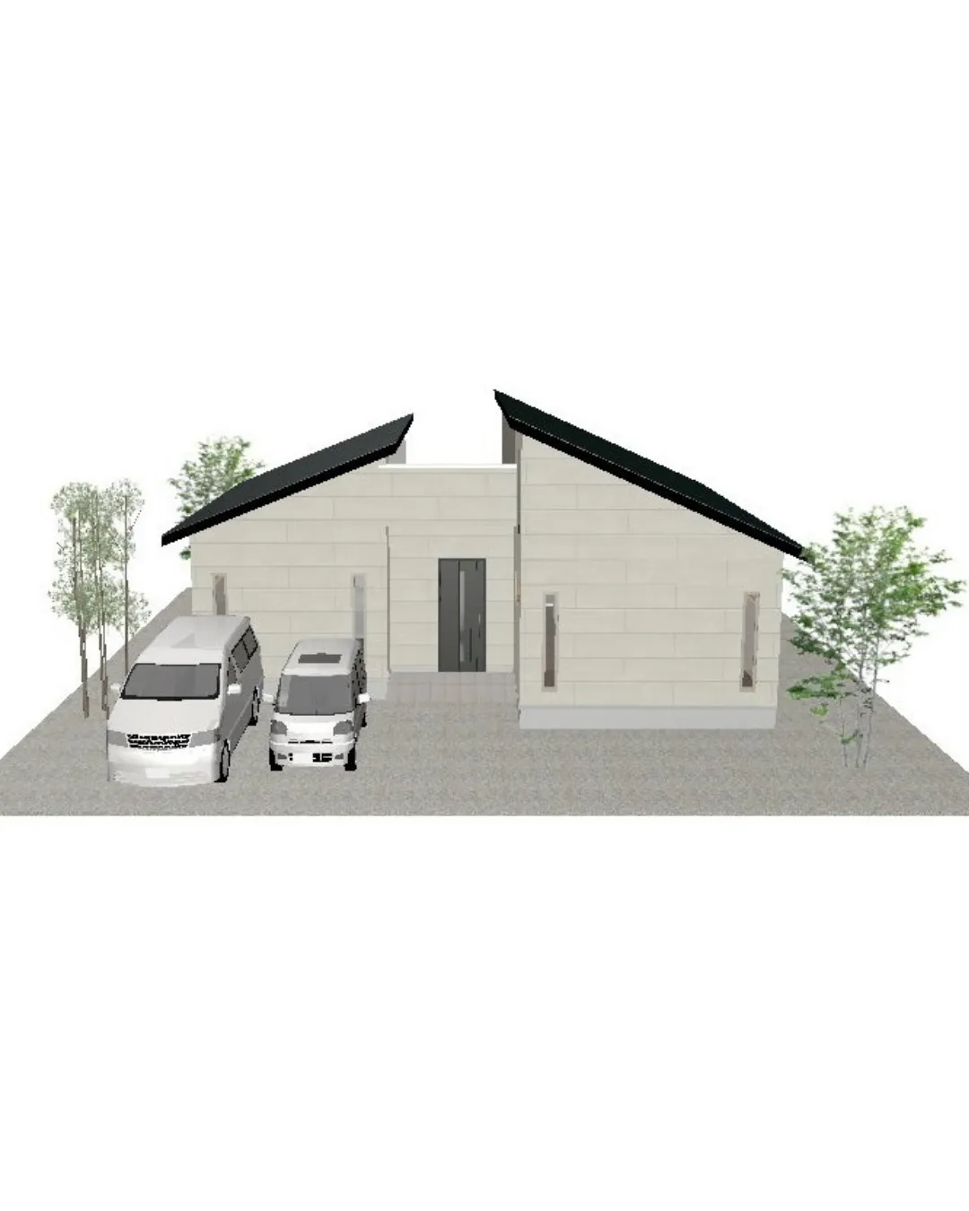 【28坪・3LDKの勾配天井のゆとりある平屋間取り】⁠