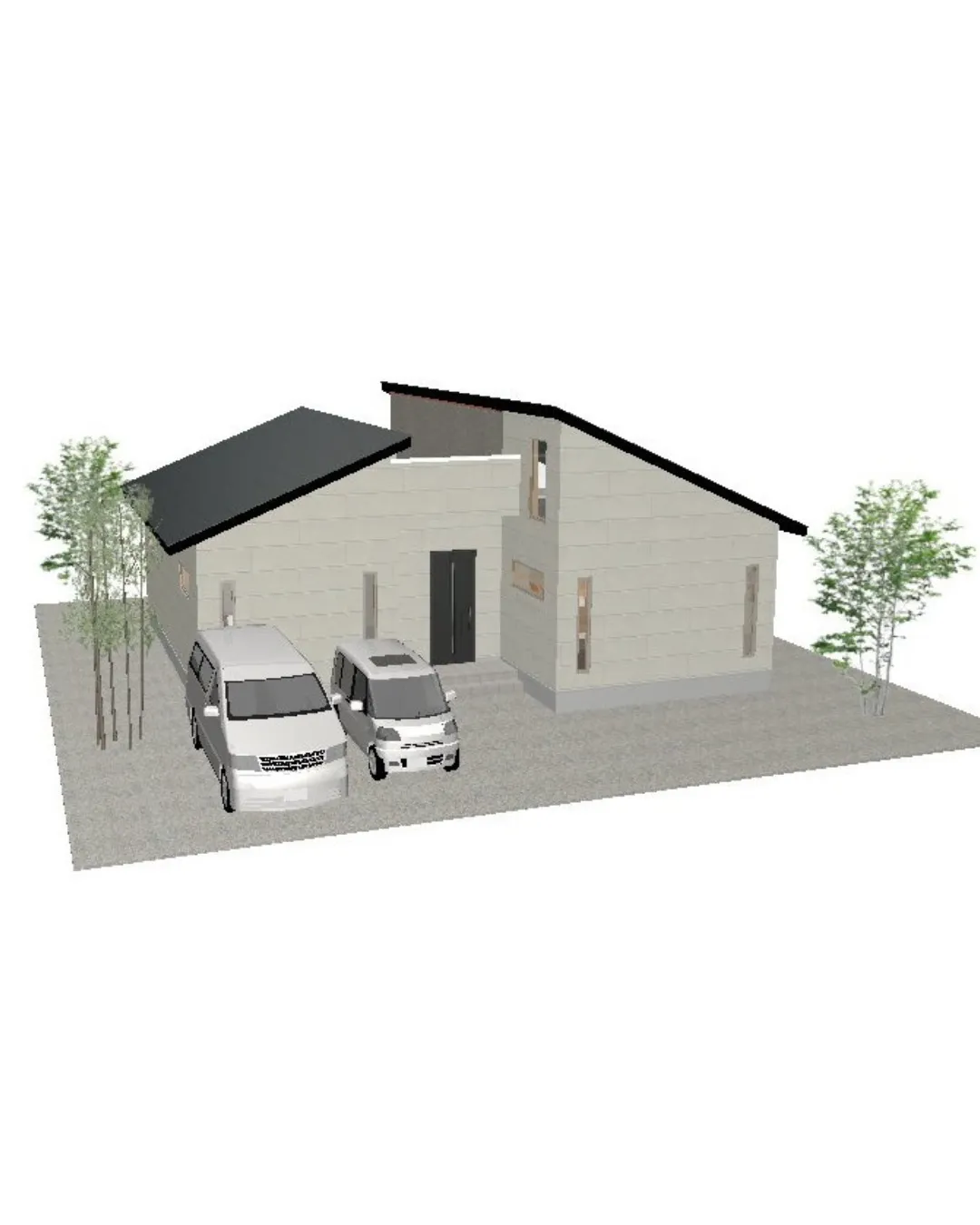 【28坪・3LDKの勾配天井のゆとりある平屋間取り】⁠