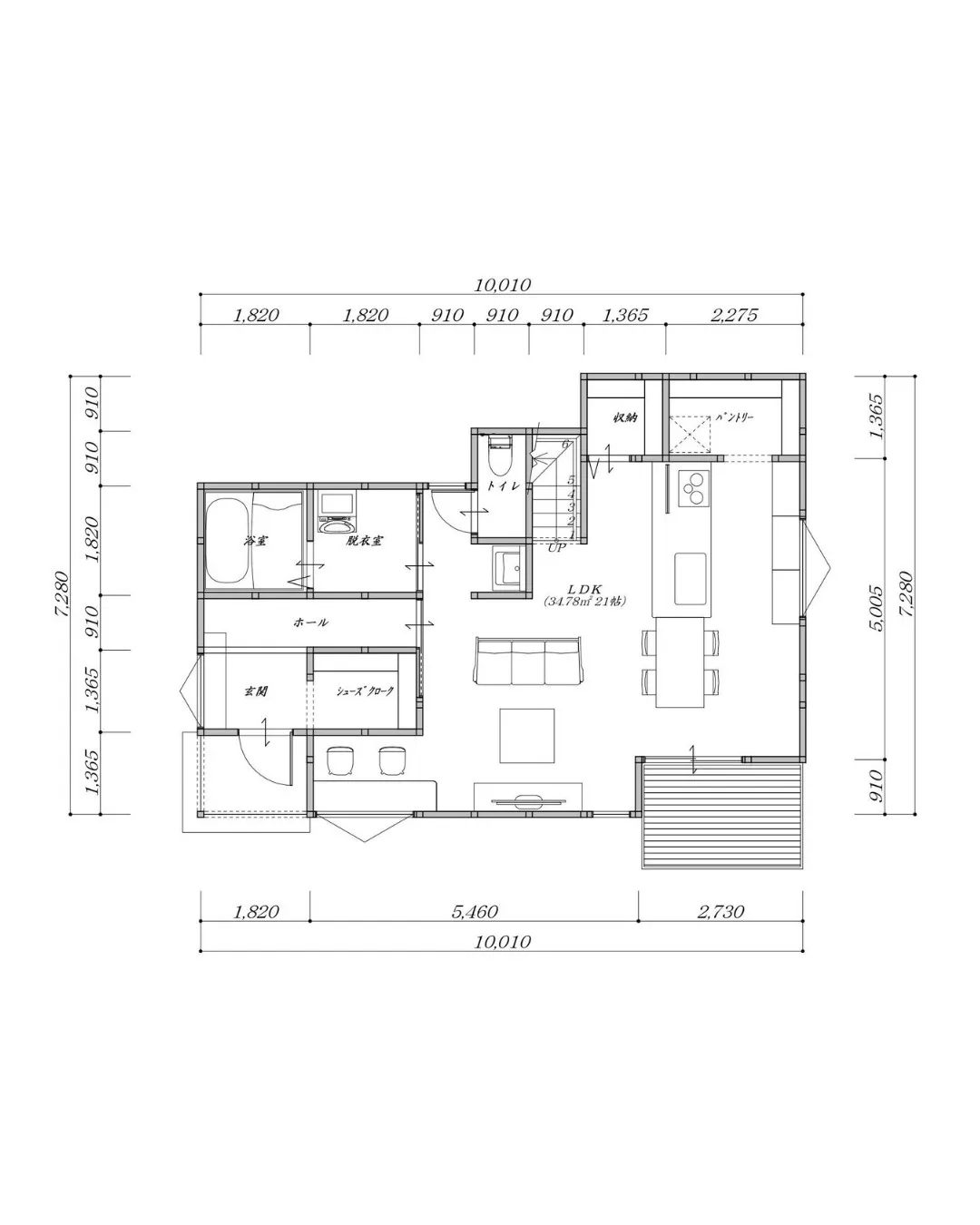 【32坪3LDKの収納量抜群二階建てプラン！】