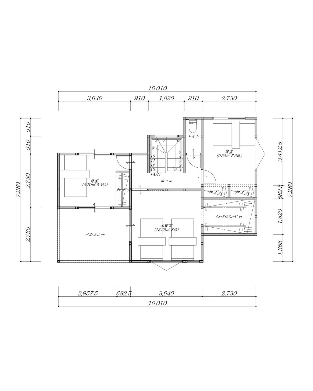 【32坪3LDKの収納量抜群二階建てプラン！】