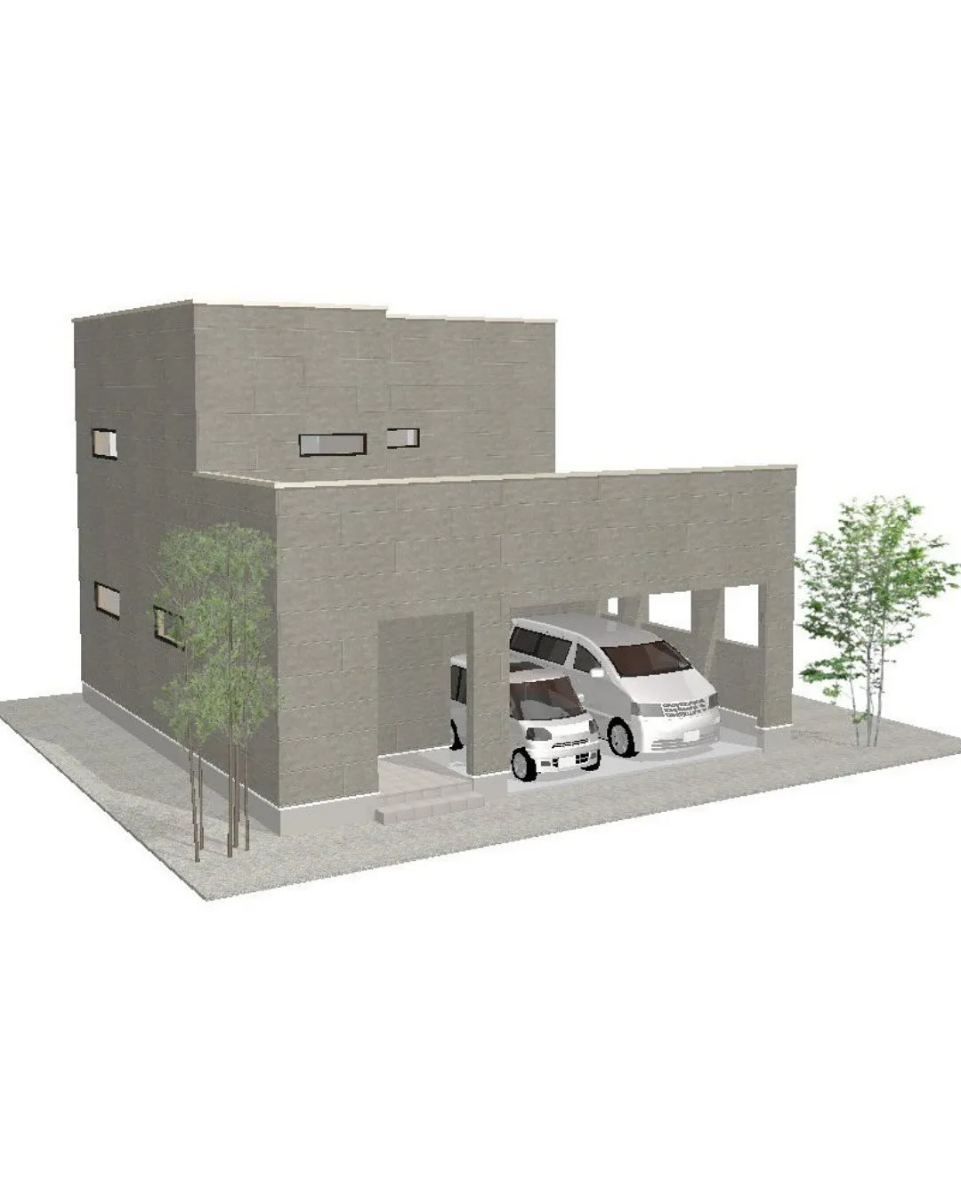 【ガレージからの動線がスムーズな二階建てプラン！】