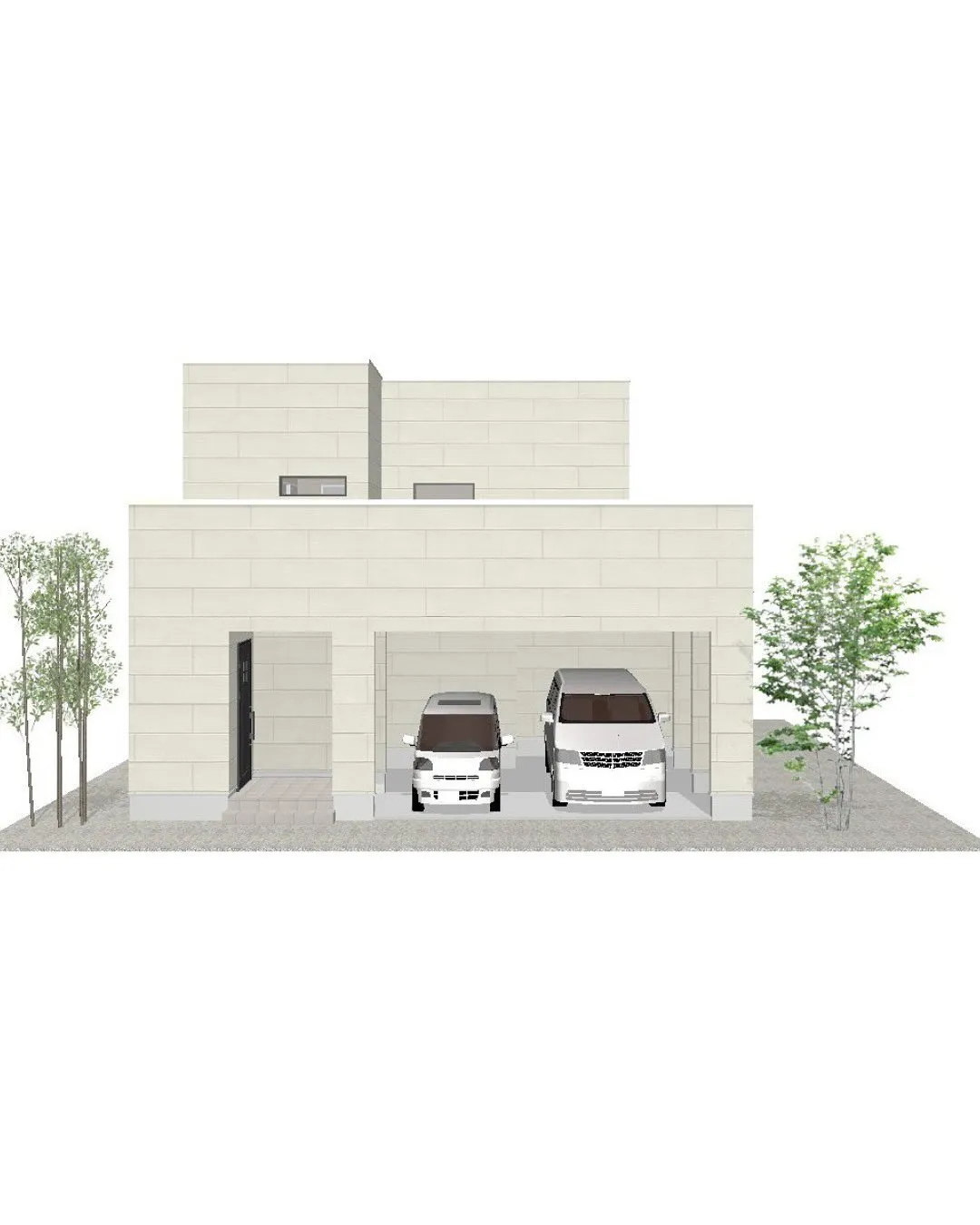 【ガレージからの動線がスムーズな二階建てプラン！】