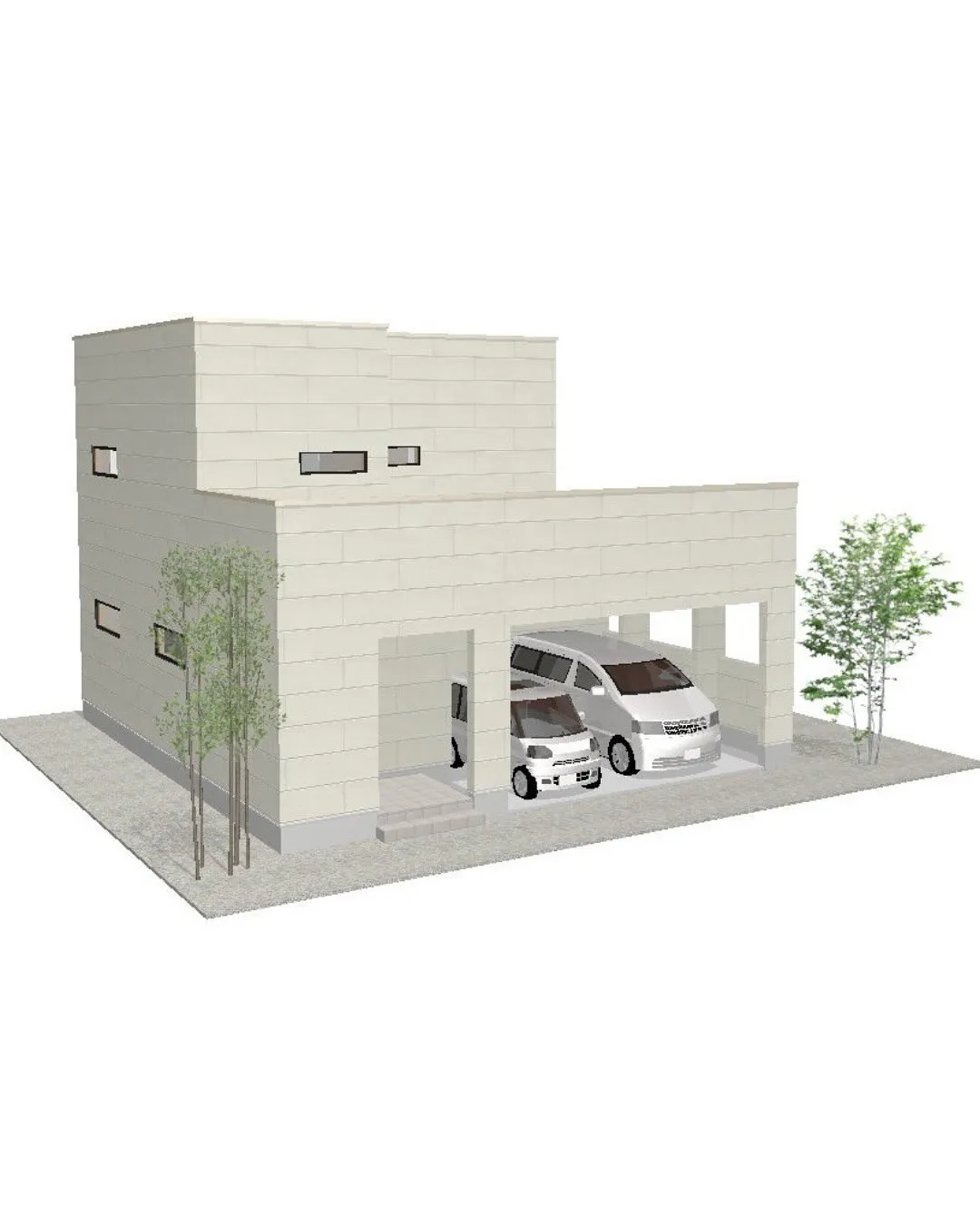 【ガレージからの動線がスムーズな二階建てプラン！】